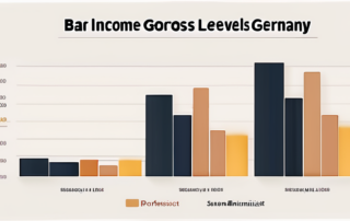 Grafik mit Deutschlandkarte, Gehälter in verschiedenen Bundesländern hervorgehoben.