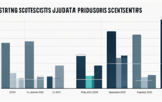 Grafik mit Gehaltsbereichen für Junior Data Scientists auf Laptopbildschirm.
