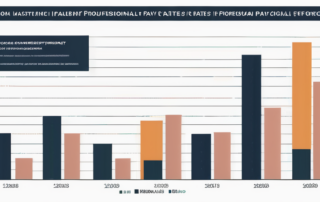Grafik mit Gehaltsbereichen für operativen Einkauf auf Hintergrund von Büromaterial.