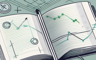 Grafik mit Gehaltsscheinen und Taschenrechner auf einem Schreibtisch.