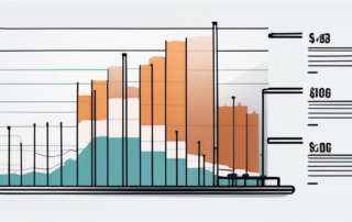 Grafik mit Gehaltsspannen und Karriereleiter im Hintergrund.