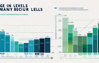 Grafik mit Gehaltsstatistiken, Euroscheine und Taschenrechner im Hintergrund.