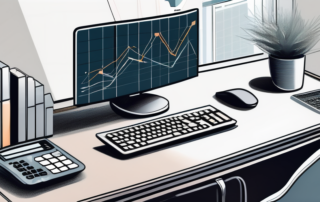 Grafik mit Gehaltsstatistiken und Lupe auf Dokument.