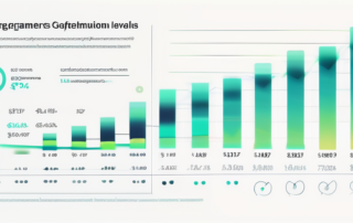 Grafik mit Gehaltszahlen, Ländervergleich, Programmiersprachen Icons.