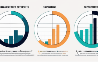 Grafik mit Gehaltszahlen, Lupe auf HR-Berufsfeld, Geldscheine im Hintergrund.