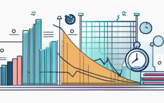 Grafik mit Gehaltszahlen und Icons von Studenten und Arbeitstischen.