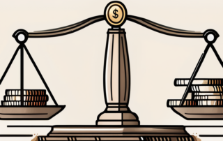 Grafik mit Lupe über verschiedenen Gehaltsscheinen und Diagramm im Hintergrund.