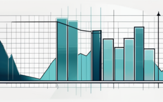 Grafik mit steigendem Gehaltsdiagramm und Silhouette eines erfolgreichen Managers.