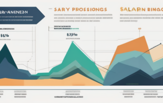 Grafik mit verschiedenen Balken, Farben unterscheiden Berufsgruppen, Zahlen zeigen Gehälter.