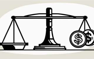 Grafik vergleicht Gehaltsscheck, Stundenzettel und Rechner auf Schreibtisch.