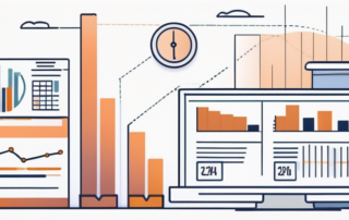 Grafik zeigt Gehaltsbereiche für Vertriebsmitarbeiter mit Lupe und Geldsymbolen.