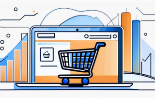 Grafik zeigt Gehaltsspanne, Laptop und Einkaufswagen-Symbol.