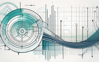 Graphik zeigt Wachstumspfeil, Münzenstapel und Absolventenmütze auf einem Schreibtisch.