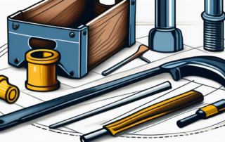 Handwerker bei der Arbeit, Geldscheine im Hintergrund sichtbar.