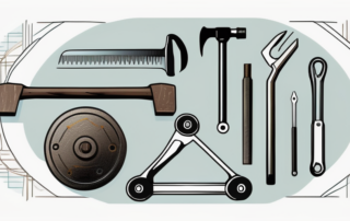 Handwerker hält Geldscheine und Werkzeug in den Händen.