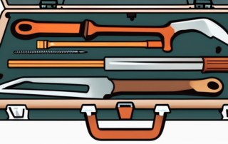 Handwerker mit Werkzeugkasten, neben offener Geldbörse mit Euroscheinen.