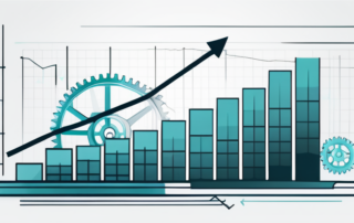 Industriekaufmann hält Geldbündel vor Industrielandschaft-Hintergrund.