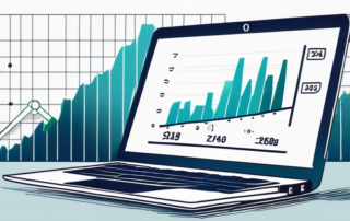 Junge Fachinformatikerin analysiert Grafiken zu Gehaltsstatistiken auf Laptop.