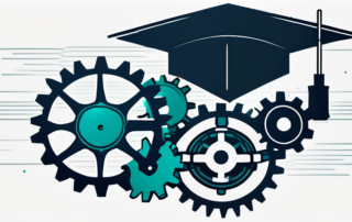 Junge Ingenieure, die neben Maschinen und Diagrammen lächelnd Geld zählen.