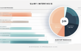 Junge Praktikanten diskutieren am Tisch über Gehaltszahlen und Unterlagen.