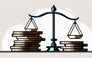 Jurist betrachtet Gehaltsabrechnung neben Gesetzbuch und Laptop auf dem Schreibtisch.