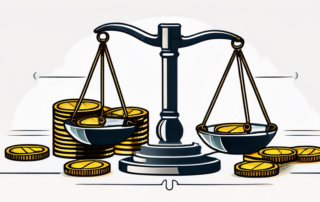 Jurist betrachtet Gehaltsabrechnung vor Stapel deutscher Gesetzbücher.