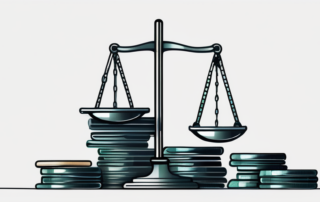 Juristen schütteln Hände vor einem Gehaltsdiagramm im Hintergrund.