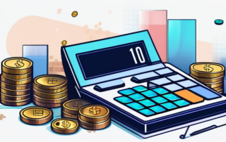 Kassierer zählt Geld an einer Supermarktkasse.