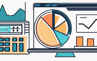 Kassiererin hinter der Kasse mit digitalem Gehaltszettel in der Hand.