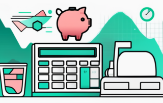 Kassiererin lächelt, während sie Geld zählt und Kunde bezahlt.