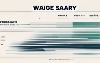 Kontrastierende Geldbündel beschriftet mit „Lohn“ und „Gehalt“ auf Schreibtisch.