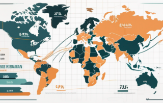 Lagerleiter überwacht Lagerhalle, Diagramm des Durchschnittsgehalts im Vordergrund.