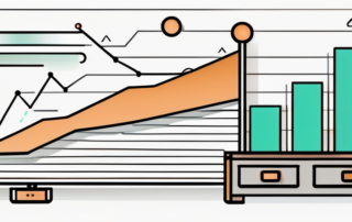 Lächelnde Verkäuferin hinter der Kasse, hält Geld in der Hand.
