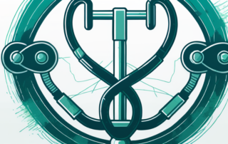 Lupe auf Vertragspapieren mit verschiedenen Medikamenten im Hintergrund.