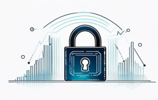 Manager analysiert Cyber Security Gehaltsdaten auf digitalem Transparentbildschirm.
