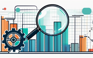 Manager und Team diskutieren Strategien über digitalem Umsatzdiagramm.