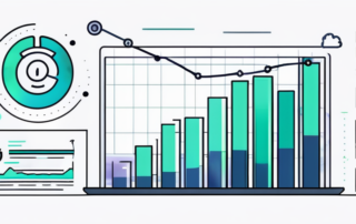 Marketing-Manager, der vor einem Computer mit Gehaltsgrafiken sitzt.
