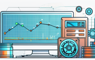 Mechatroniker mit Werkzeug in einer modernen Fertigungshalle, Geld im Hintergrund.