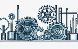 Mechatroniker mit Werkzeug vor Gehaltstabelle lächelt zufrieden.