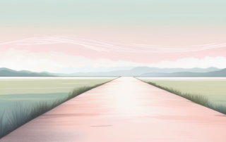 Mensch schreitet mutig über Brücke zwischen zwei Wolkenkratzern.