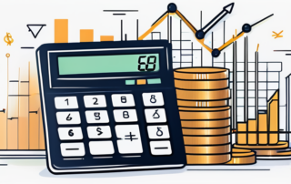 Person analysiert Diagramme auf Tablet, Kaffeetasse daneben.