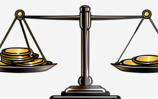 Person betrachtet Gehaltstabellen auf Laptop, neben Kaffeetasse und Notizblock.