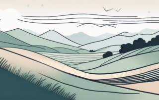 Person blickt hoffnungsvoll auf verschlungene Wegweiser unter strahlendem Himmel.