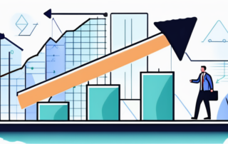 Person erklimmt symbolische Karriereleiter gegen Himmelshintergrund.
