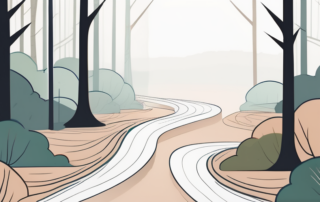 Person hält gefüllten Karton, schaut entschlossen in Richtung offene Tür.