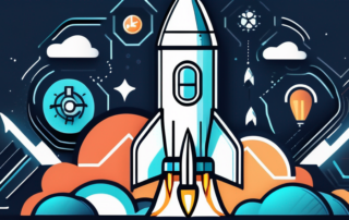 Person hält Geld, Diagramm mit steigender Kurve im Hintergrund.