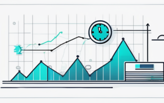Person hält Geld, neben Laptop mit Diagrammen auf Bildschirm.