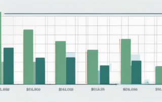 Person hält Geldscheine, Laptop mit Vertriebsgraphiken auf dem Schreibtisch.