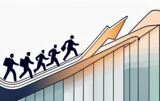 Person hält Präsentation über Gehaltssteigerung vor Vorgesetzten.