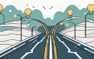 Person mit Fragezeichen, wägt Stellenangebote auf Waagschale.